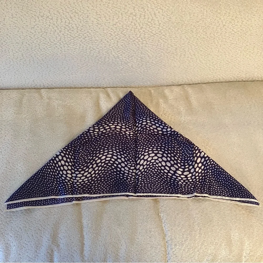 VTG Baar & Beards Womens Square Scarf 26.5in Retro Mod Blue Dots Japan Preppy